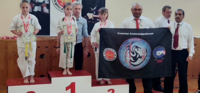На соревнованиях по каратэ в Черкесске казачата Александрийского станичного общества завоевали полный комплект медалей