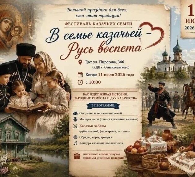IX Краевой фестиваль казачьих семей пройдет в селе Сенгилеевском